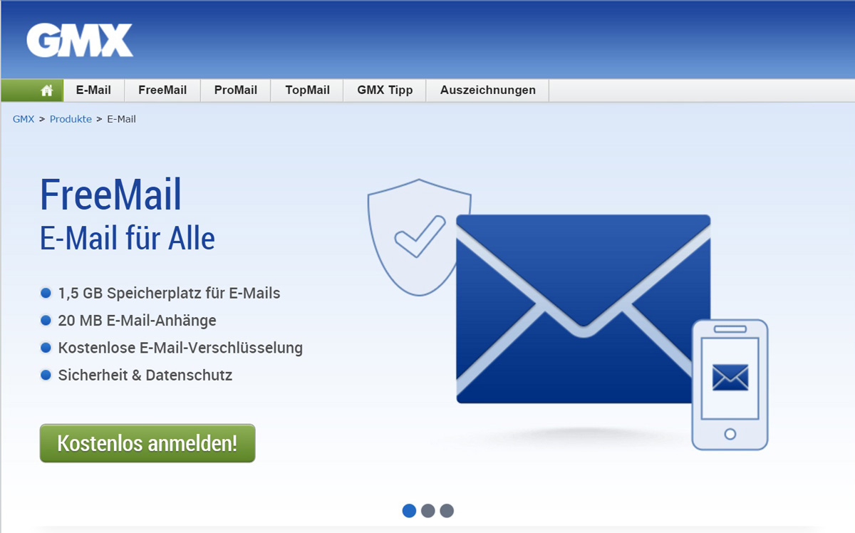 GMX provides individuals with free email services. 