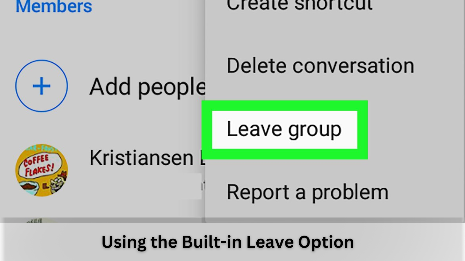 how to leave group chat on android